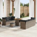 vidaXL Ensemble de canapé de jardin Manuel 10 Pièces Gris 80 x 80 x 71 cm