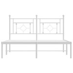 vidaXL Cadre de lit métal sans matelas et tête de lit blanc 140x190 cm