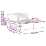 vidaXL Cadre de lit Chêne fumé 200 x 200 cm Bois de pin massif
