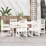 vidaXL Ensemble à manger de jardin 7 Pièces blanc bois massif de pin