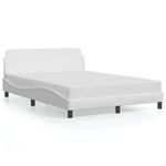 vidaXL Cadre de lit Dover blanc 137x190 cm similicuir