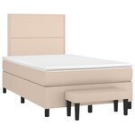vidaXL Sommier à lattes de lit matelas cappuccino 120x190cm similicuir
