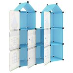 vidaXL Armoire de rangement pour enfants avec 8 cubes Bleu PP