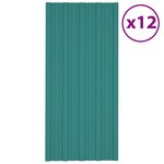 vidaXL Panneaux de toiture 12 Pièces Acier galvanisé Vert 100x45 cm