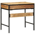 vidaXL Bureau 80x50x75 cm Bois Massif Manguier Brut