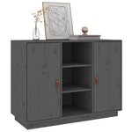 vidaXL Buffet Gris 100x40x75 cm Bois massif de pin