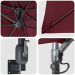 vidaXL Parasol de jardin Rouge et Noir 248.5 x 247.5 x 160 cm