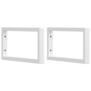 vidaXL Supports d'étagères pour lavabo 2 Pièces blanc rectangulaire acier