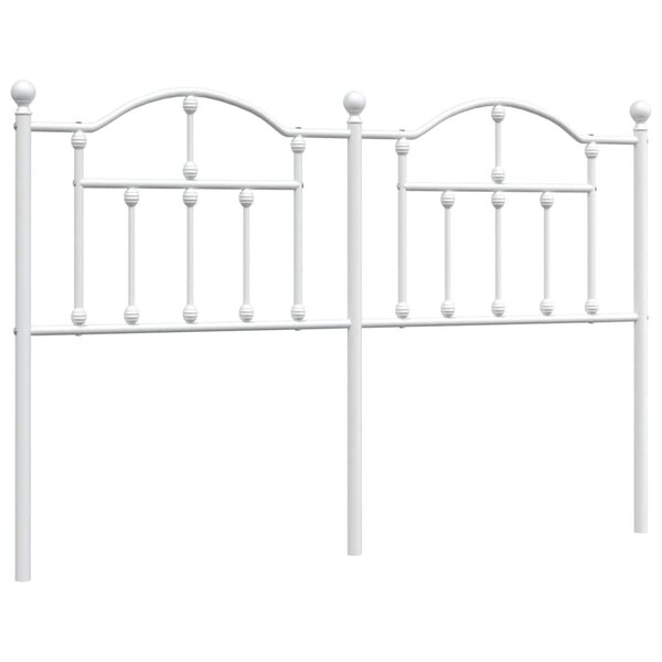 vidaXL Tête de lit métal blanc 135 cm