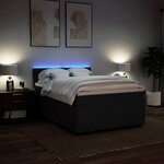 vidaXL Sommier à lattes de lit avec matelas Noir 140x200 cm Tissu