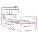 vidaXL Lit bibliothèque sans matelas 75x190 cm bois de pin massif