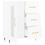 vidaXL Buffet Blanc brillant 69 5x34x90 cm Bois d'ingénierie