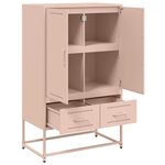 vidaXL Buffet haut rose 68x39x111 5 cm acier