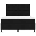 vidaXL Lit à ressorts avec matelas Noir 140 x 190 cm tissu