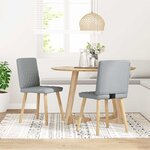 vidaXL Chaises à manger lot de 2 gris clair tissu