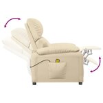 vidaXL Fauteuil de massage Crème Tissu