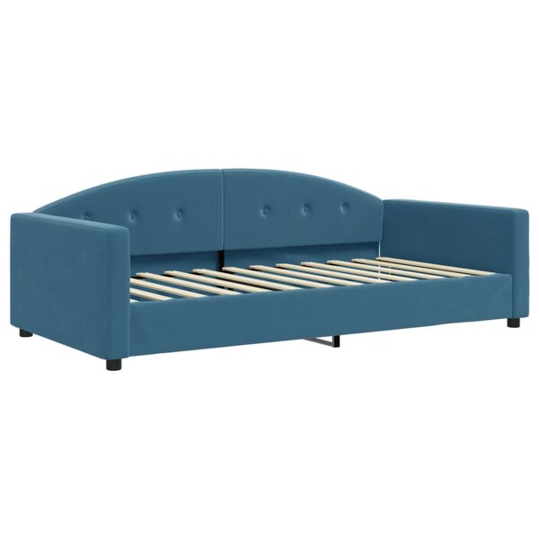vidaXL Lit de repos sans matelas bleu 100x200 cm velours