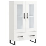 vidaXL Buffet haut blanc brillant 69 5x31x115 cm bois d'ingénierie