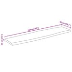 vidaXL Dessus de table bord vivant 160x40x3 8 cm bois de manguier brut
