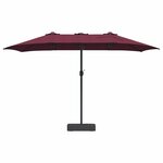 vidaXL Parasol de jardin Rouge bordeaux 385 x 209 x 244 cm tissu