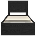 vidaXL Cadre de lit avec tête de lit Noir 75 x 190 cm Pin massif