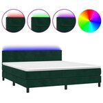 vidaXL Sommier à lattes de lit avec matelas LED Vert foncé 160x200 cm