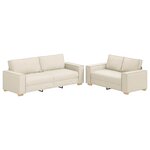 vidaXL Canapé 2 Pièces Beige 220 x 80 x 84 cm Tissu en lin mélangé