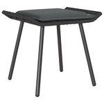 Ensemble de canapé de jardin 4 pièces avec coussins en poly rotin noir