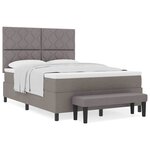 vidaXL Lit à ressorts avec matelas Taupe 140 x 200 cm tissu