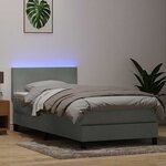 vidaXL Sommier à lattes de lit et matelas et LED gris clair 80x210 cm velours