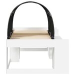 vidaXL Cadre de lit avec tunnel 3 Pièces Blanc et noir Bois d'ingénierie