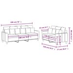 vidaXL Ensemble de canapés 2 Pièces avec coussins Noir Tissu