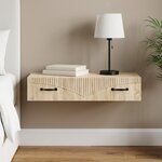 vidaXL Table d'appoint murale 87 5 x 34 5 x 17 cm Bois d'ingénierie
