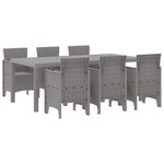vidaXL Ensemble de salle à manger pour jardin 7 Pièces Gris clair