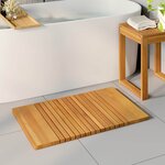 vidaXL Tapis de bain Uni Marron 59 x 40 cm bois