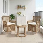 vidaXL Chaise d'Extérieur avec coussin 2 Pièces Beige et crème polyrotin
