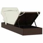 vidaXL Transat avec toit pliable marron 213x63x97 cm résine tressée