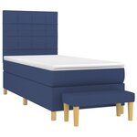 vidaXL Sommier à lattes de lit avec matelas Bleu 80x200 cm Tissu