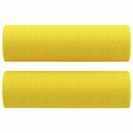 vidaXL Canapé 2 places avec oreillers jaune clair 120 cm tissu