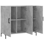 vidaXL Buffet gris béton 90x34x80 cm bois d'ingénierie