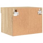 vidaXL Table de chevet murale avec lumières LED chêne sonoma