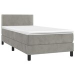 vidaXL Sommier à lattes de lit avec matelas et LED Gris clair 90x190cm