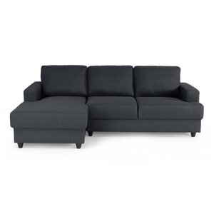 Canapé d'angle gauche 4 places Paul - Tissu gris anthracite - L 215 x P 140 cm