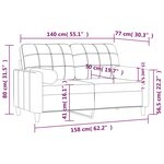 vidaXL Canapé 2 places avec oreillers décoratifs marron 140 cm tissu