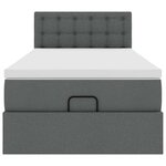 vidaXL Cadre de lit ottoman avec matelas gris foncé 100x200 cm tissu