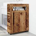 vidaXL Meuble étroit de salle de bain à roulettes vieux bois