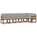vidaXL Ensemble de canapés d'extérieur 6 Pièces Gris Naturel et Clair