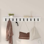 vidaXL Porte-manteau mural avec étagère Blanc 100 x 10.5 x 10.5 cm