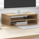 vidaXL Support de moniteur chêne artisanal 42x24x13 cm bois ingénierie