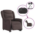 vidaXL Fauteuil inclinable électrique marron foncé tissu